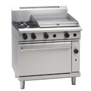 Two Burner Range and Griddle Plate with Oven
